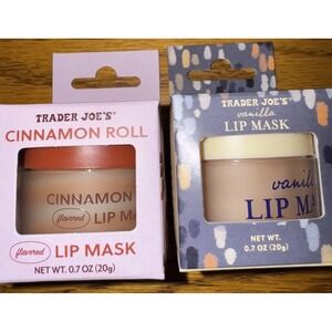 2 Pack Trader Joe's NEW Cinnamon Roll & Vanilla Lip Mask Boxed Luxe beauty Yum